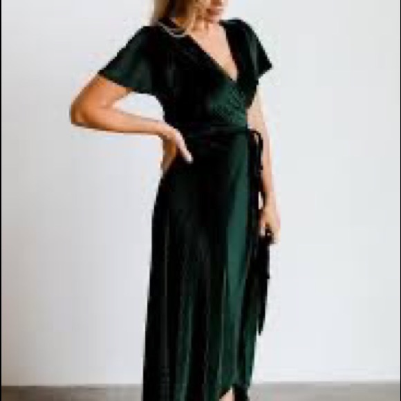 Andi Ribbed Velvet Wrap Dress - Picture 3 of 6